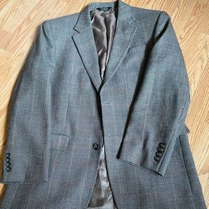JoS. A. BANK  SPORTCOAT 100% WOOL BRONW BLACK AND RED SIZE 42 L